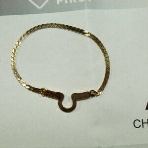 Vintage Authentic Christian Dior Gold Tone Button Style Tie Signed Chain Clip